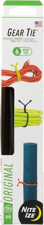 Gear Tie Original ProPacks - Reusable Rubber Twist Ties for Indoor & Outdoor Use - Bendable Wire Interior - Durable