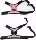 Reflective Dog Harness with Rhinestone, Cute Bling Ties Dog Harness Dog Leash, Reflective Chest Strap with Shiny Bow