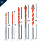 Serrated Concrete Drill Bit Set 10PCS (3/16”-1/2”)