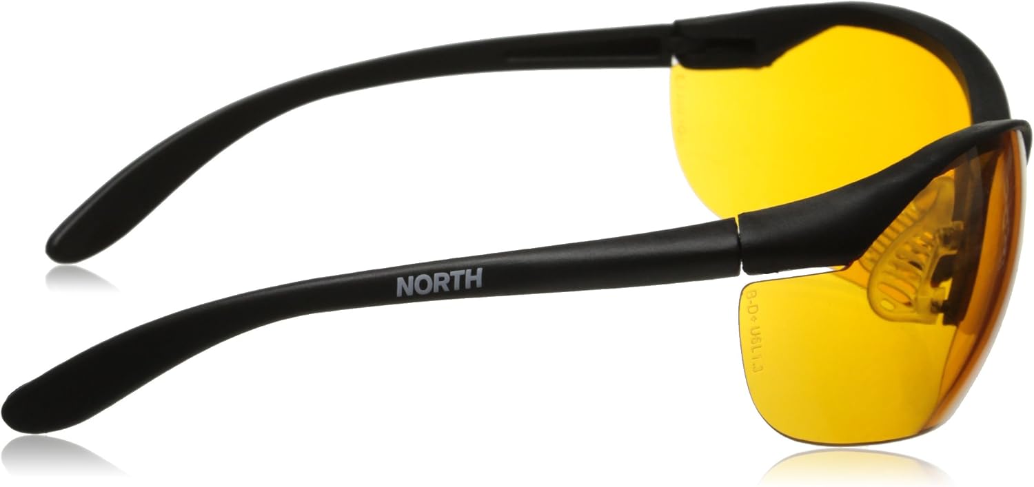 by Honeywell Vapor II Sharp-Shooter Anti-Glare Shooting Glasses, Orange Lens (R-01537),Black/Orange,Large