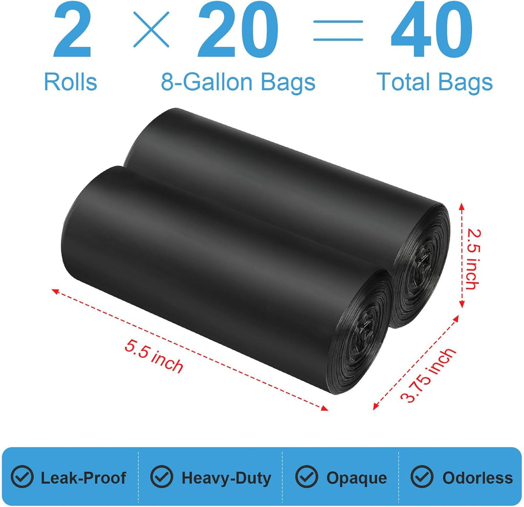 40 Camping Toilet Bags, Biodegradable Compostable for 5 Gal Bucket Toilet | Portable Travel Potty Bag for Portable