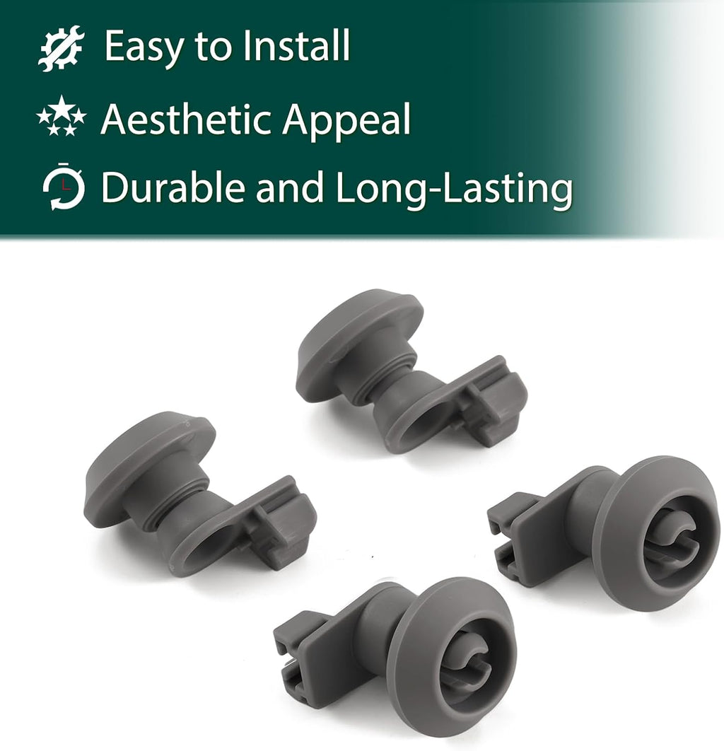 154522902 Dishwasher Wheels Replacement Parts for Frigidaire Dishwasher Dishrack Rollers Bracket Kit Upper Rack Wheel Rollers Frigidaire Kenmore FFCD2413US4A FBD2400KB12B Top Drawer Wheels 4 Pcs