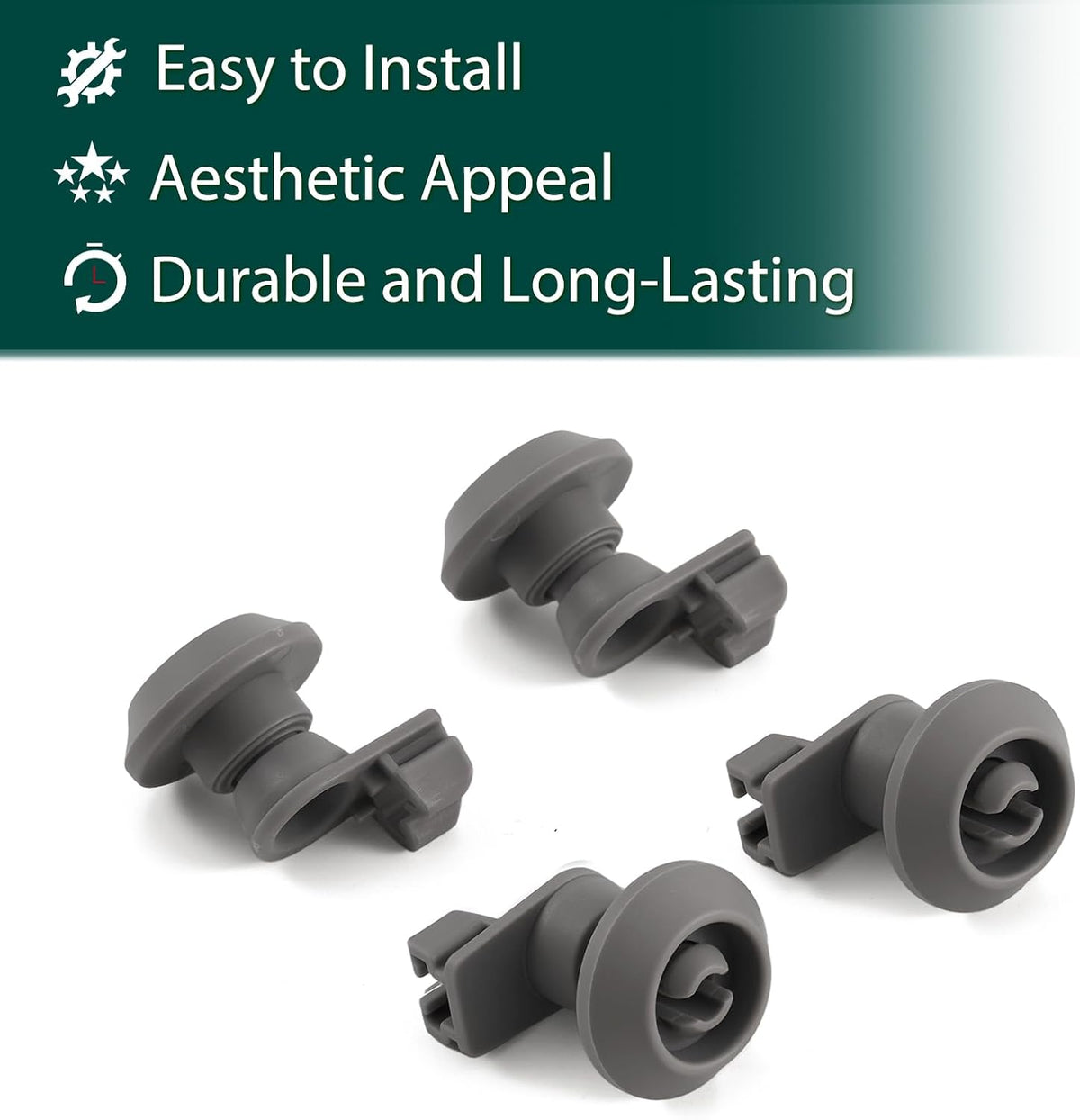 154522902 Dishwasher Wheels Replacement Parts for Frigidaire Dishwasher Dishrack Rollers Bracket Kit Upper Rack Wheel Rollers Frigidaire Kenmore FFCD2413US4A FBD2400KB12B Top Drawer Wheels 4 Pcs