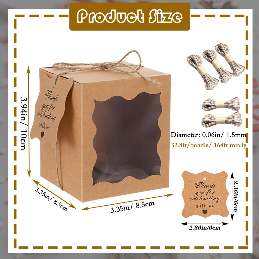50 Set Candle Gift Box Packaging Transparent for 4-10 oz Candles