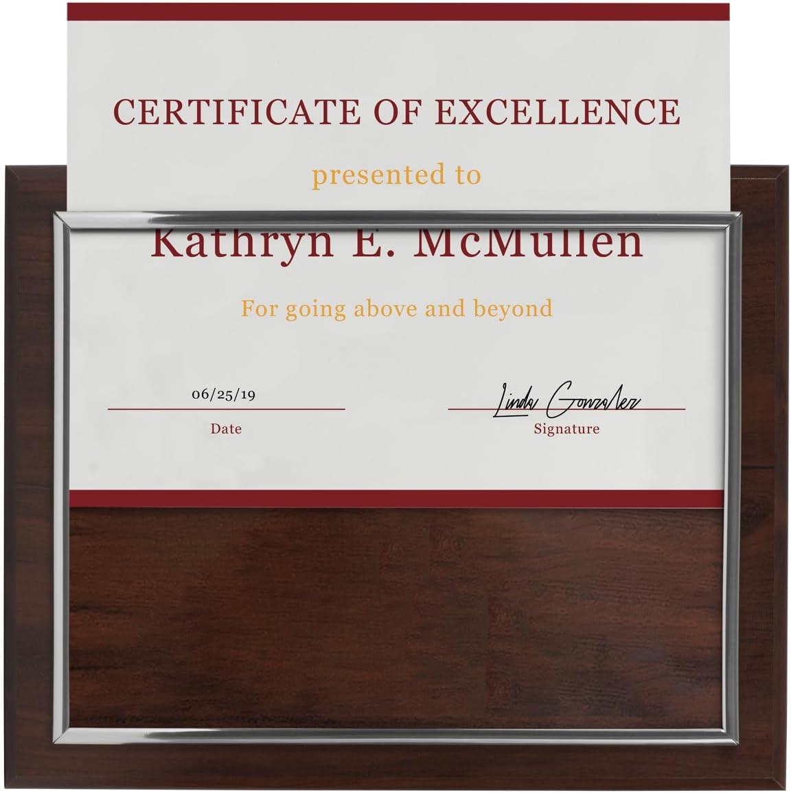 Certificate Frame Plaque, Diploma Frame, 8.5 x 11 Slide In | PlaqueMaker Certificate Plaque Award Frame 8.5 x 11