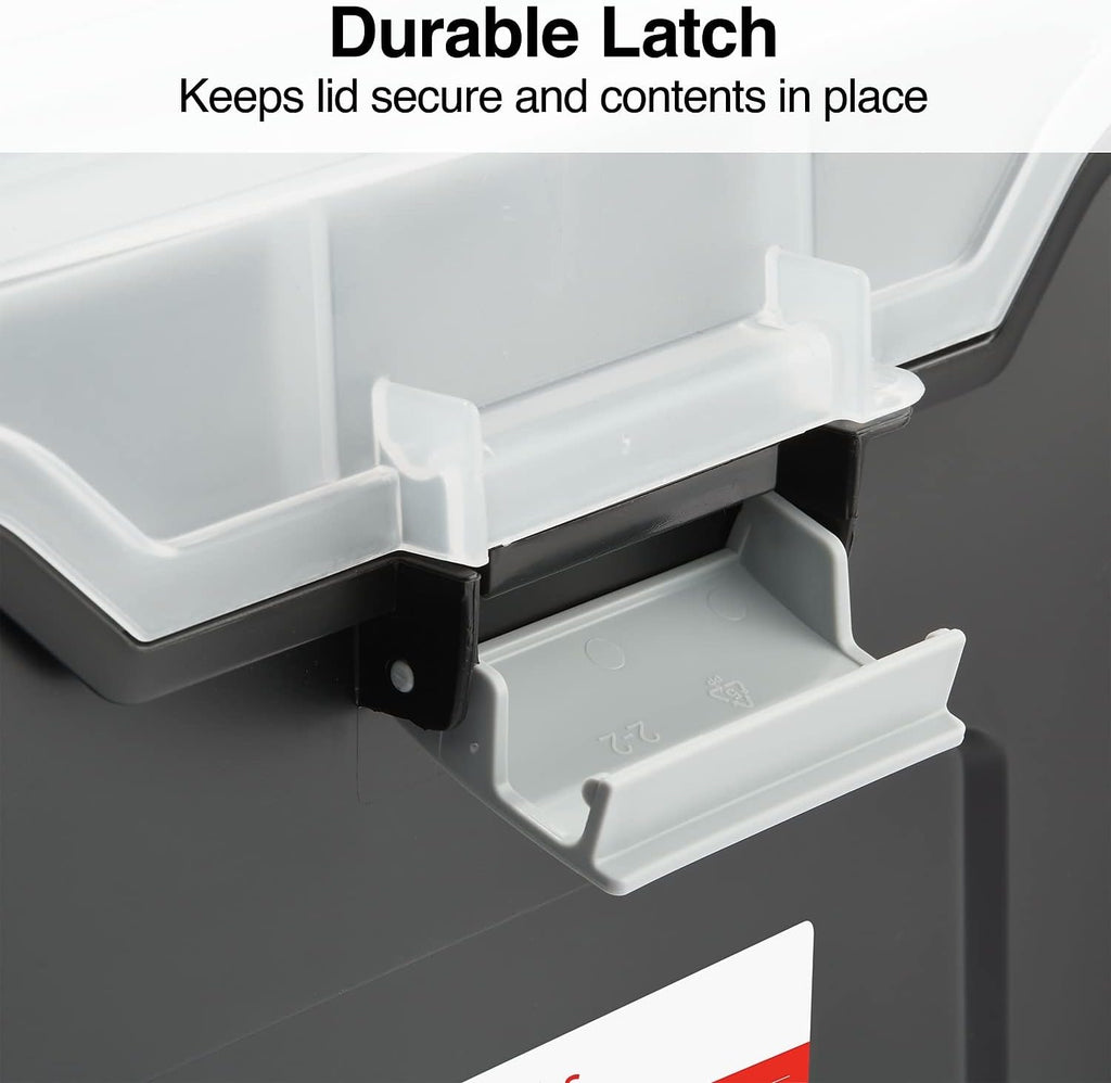 File Folder Tote, Portable Filing Box for Letter SIze Hanging Folders, Security Latch & Built-In Lid Organizer
