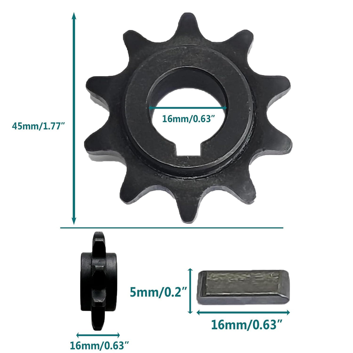 #40/41/420 Chain Sprocket 10 Tooth Sprocket 5/8'' Bore 3/16" Keyway