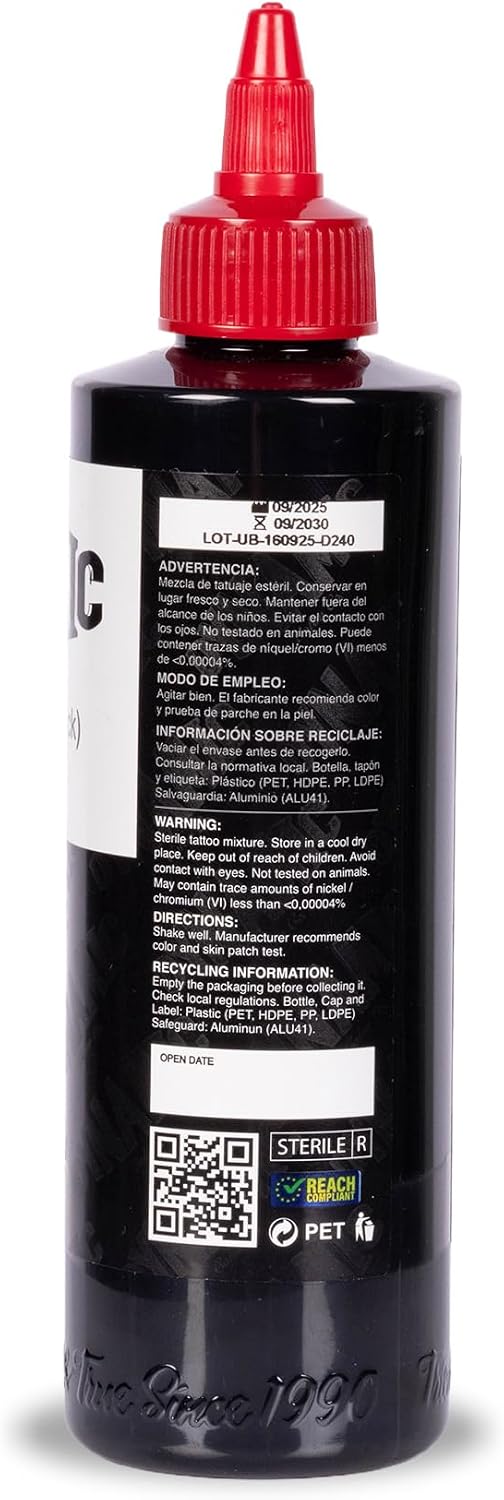 Dynamic Color Union Black Tattoo Ink, Made in Spain, Reach Compliant, 8 oz