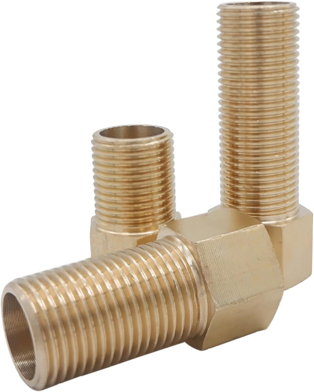 5PCS Extension Brass Pipe Fitting, 1/2" Female to 1/2" Male Adapter
