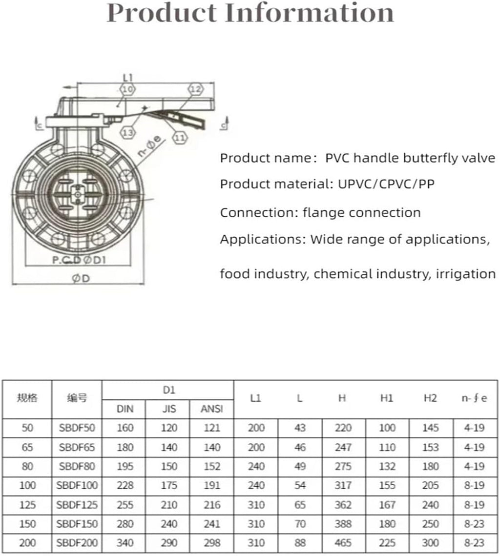 Butterfly Valve Clamped Handle Butterfly Valve Flange(DN100)