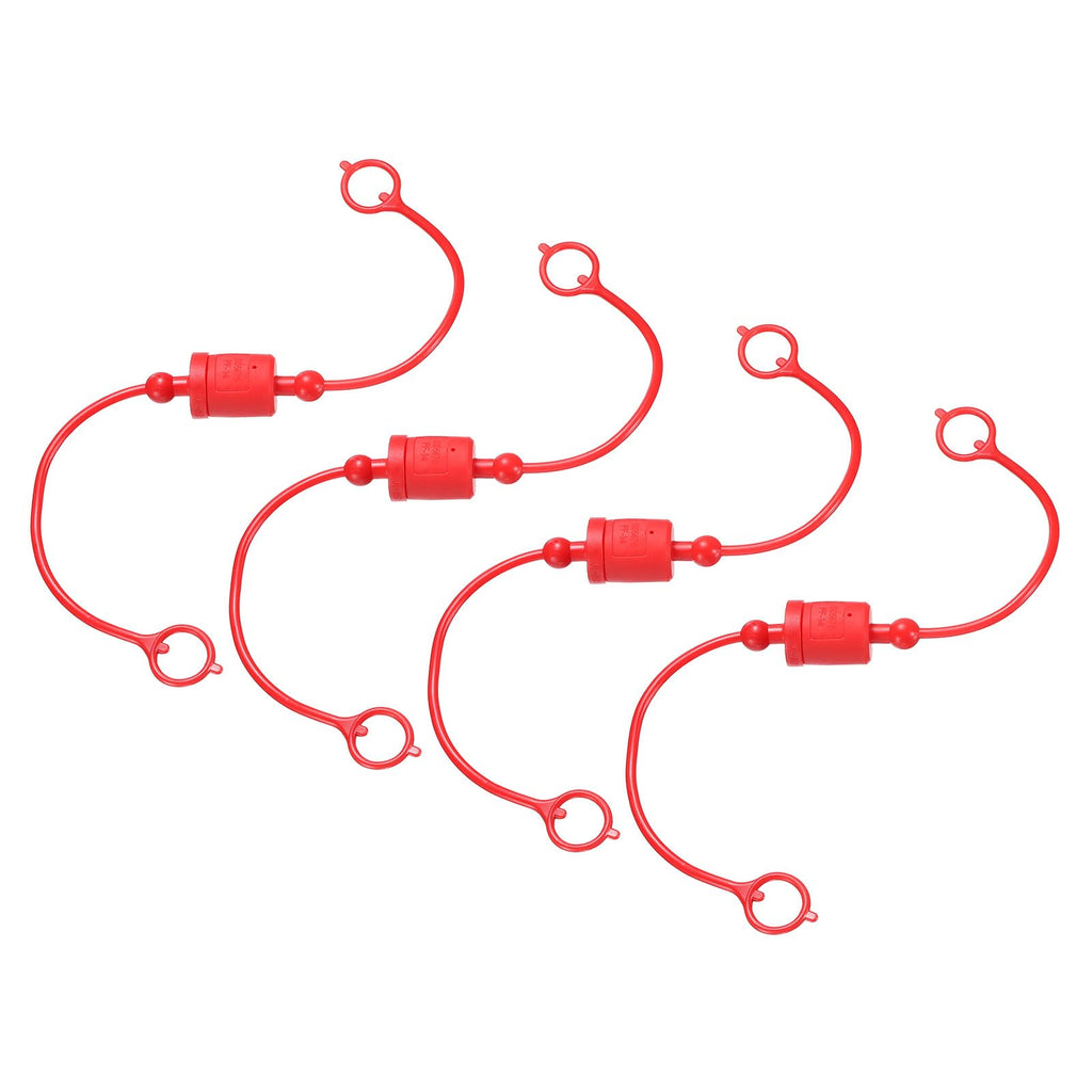 HARFINGTON 4Sets 1/4 Hydraulic Dust Cap, ISO5675 Male Dust Cap, Red