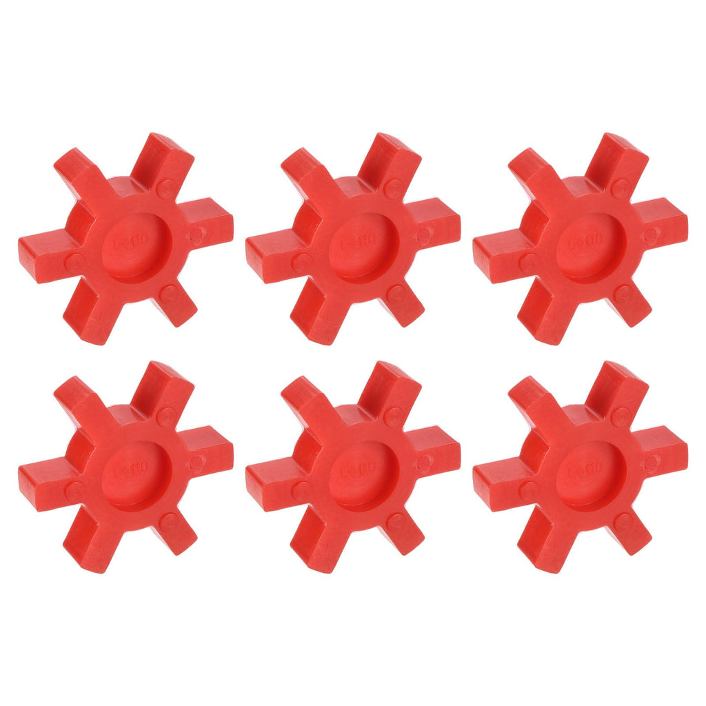 uxcell 6pcs L110 Jaw Coupling Insert, Urethane Flexible Solid Type Jaw Coupling Center Insert for L Jaw Coupling L-Jaw Coupler Set, Red