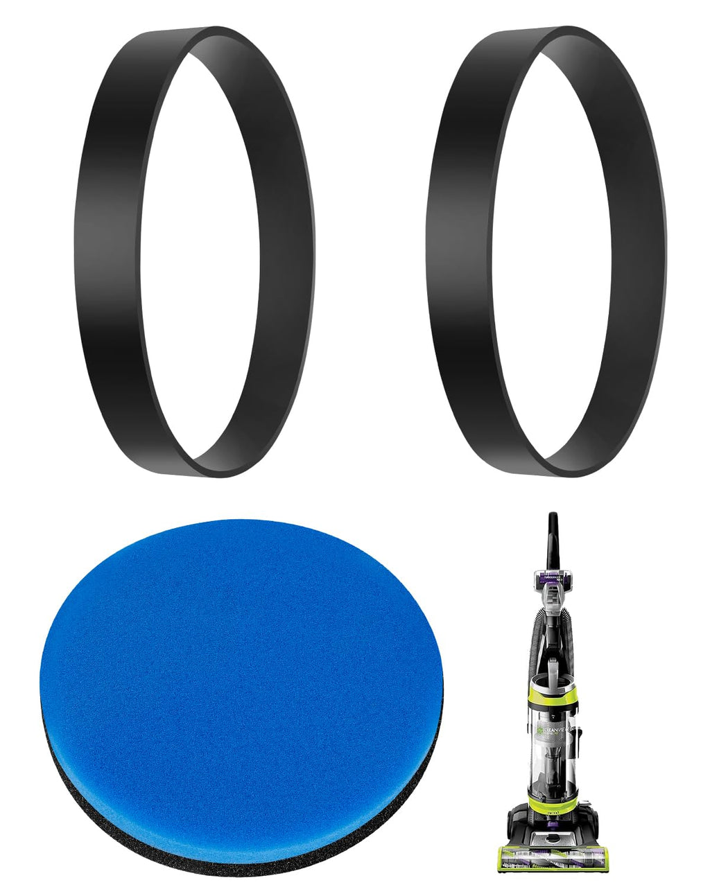 KeeTidy Replacement Belts and Filter Compatible with Bissell Powerlifter