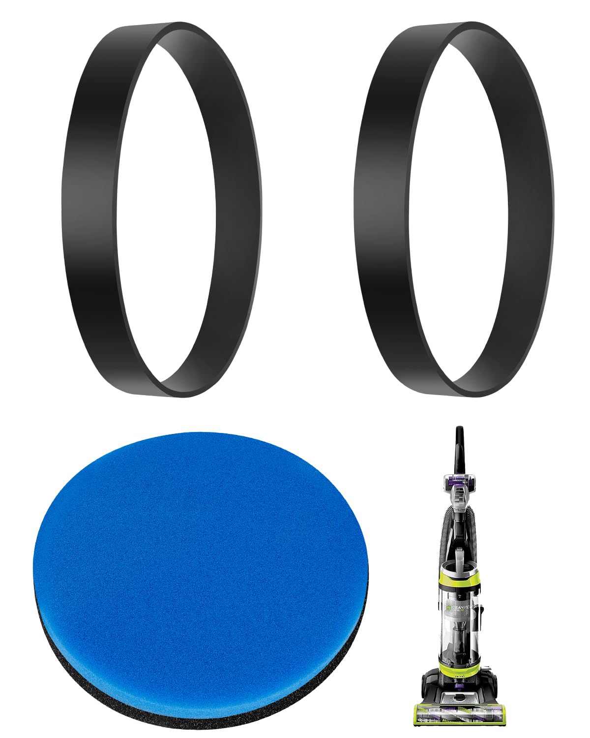 KeeTidy Replacement Belts and Filter Compatible with Bissell Powerlifter