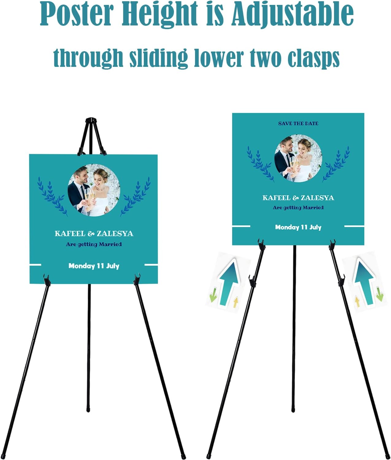 6Pack 63in Easel Stand for Signs,Instant Floor Display Easels | Metal Tripod Poster Stand,Easy Setup and Breakdown
