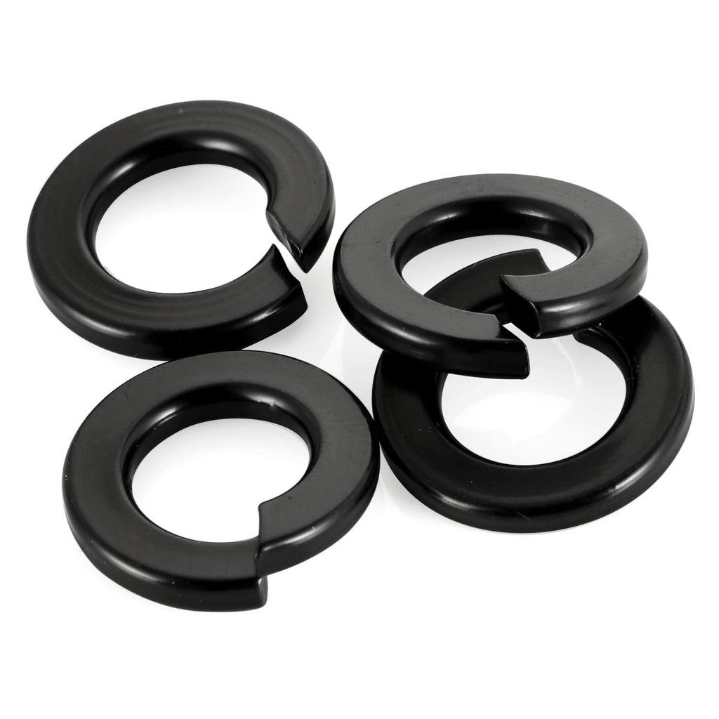 M8 Black Split Spring Lock Washers, 304 Stainless Steel, 50 PCS