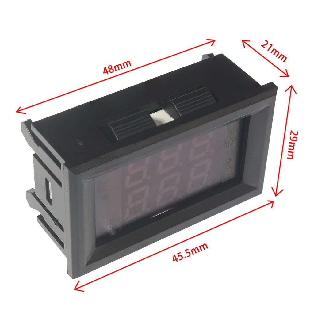 WOWOONE 2Pack Mini 0.28in Digital Voltmeter Ammeter, DC 0‑100V 10A