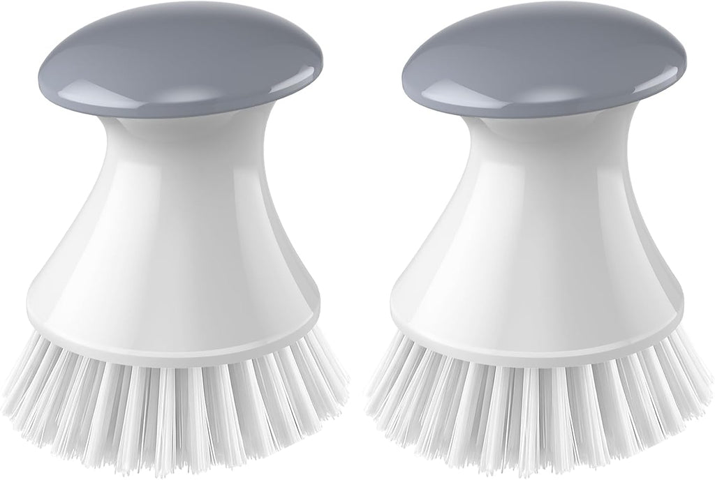 Dish Scrub Brush,2 Pack Kitchen Scrub Brush for Dishes Grey White