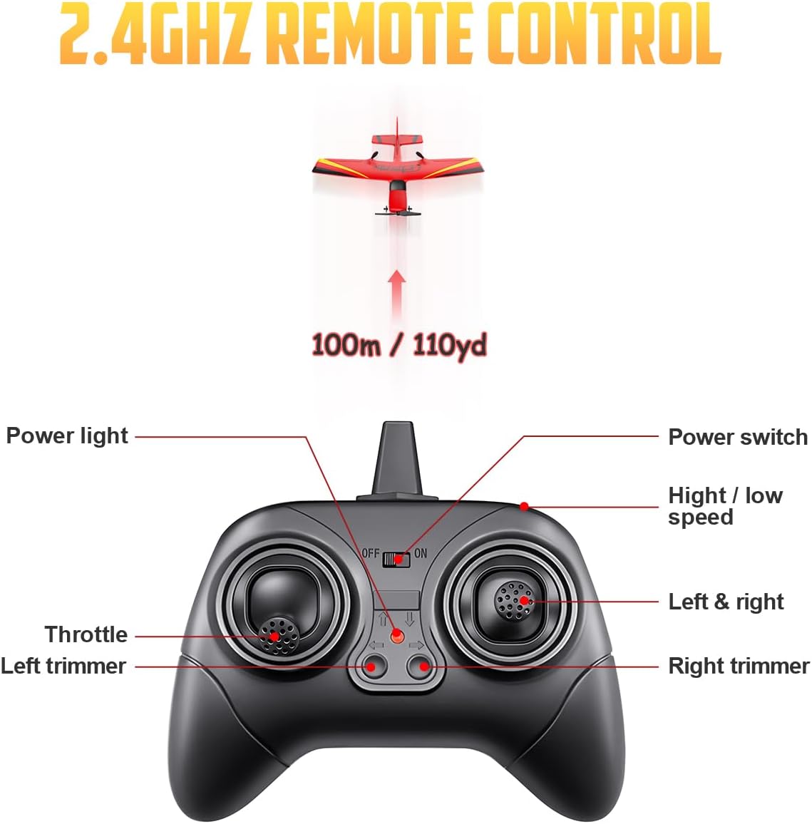 2CH RC Glider, Easy Fly RC Plane for Kids & Beginners (Blue) | 2.4GHz anti-interference, stable flight