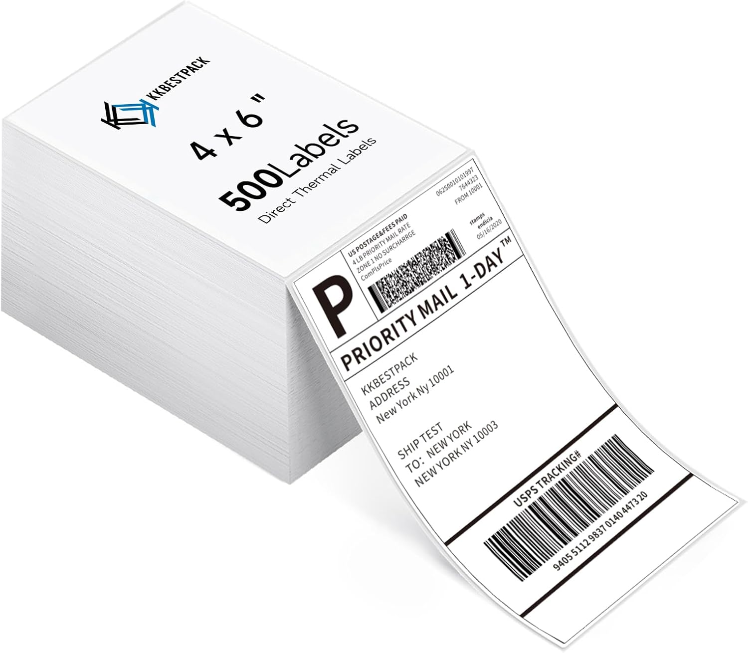 Fan Fold 4x6 Direct Thermal Shipping Labels (500 Labels)
