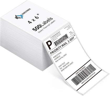 Fan Fold 4x6 Direct Thermal Shipping Labels (500 Labels)
