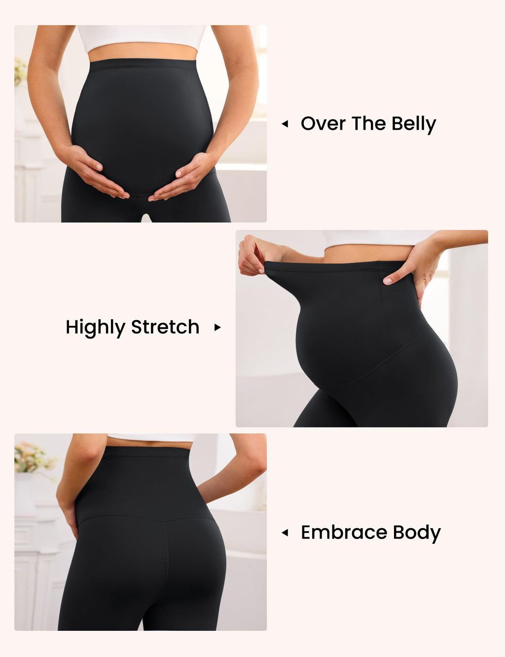 Creamlush Maternity Biker Shorts Over the Belly Pregnancy Shorts
