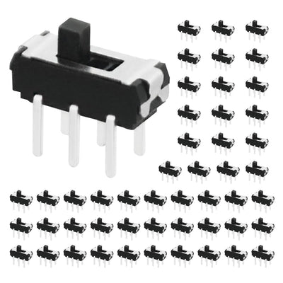 WMYCONGCONG 50 Pcs 6 Pin 2 Position DPDT Vertical Micro Slide Switch for for DIY Electronics Project