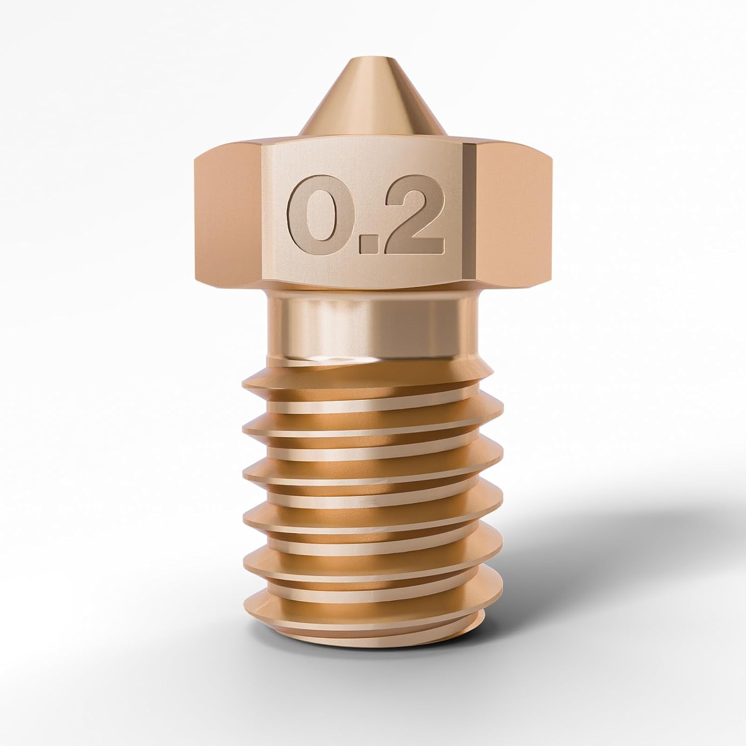 0.20mm E3D V6 Nozzle 3D Printer Nozzle for Prusa Nozzle, Anycubic Kobra, FLSun, & Raise3D - 0.2 mm 3D Printer Nozzle