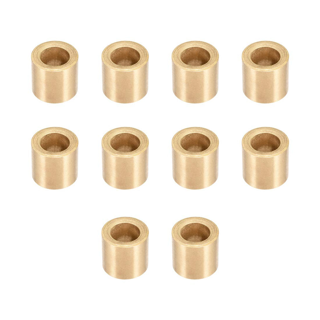 uxcell Bearing Sleeve 10mm Bore x 16mm OD x 15mm Length Self-Lubricating Sintered Bronze Bushings 10pcs