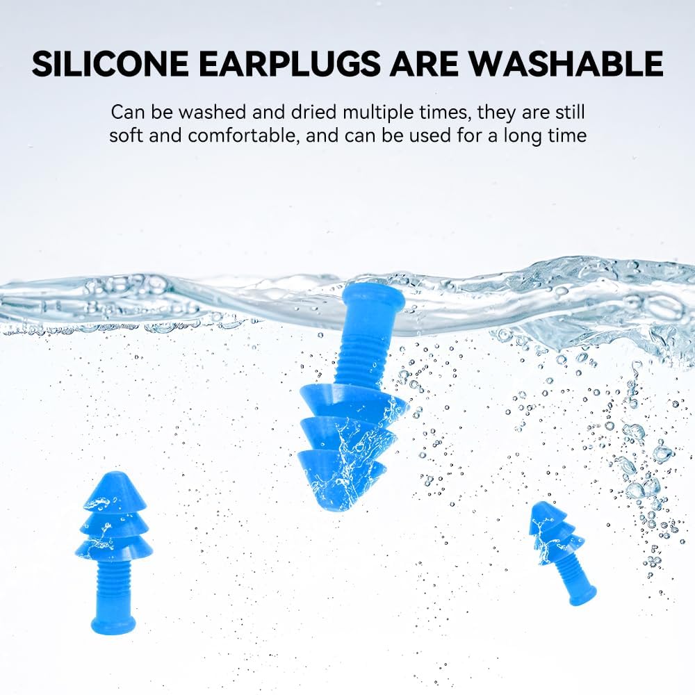 Ear Plugs for Sleeping - 10 Pairs Reusable Silicone Ear Plugs
