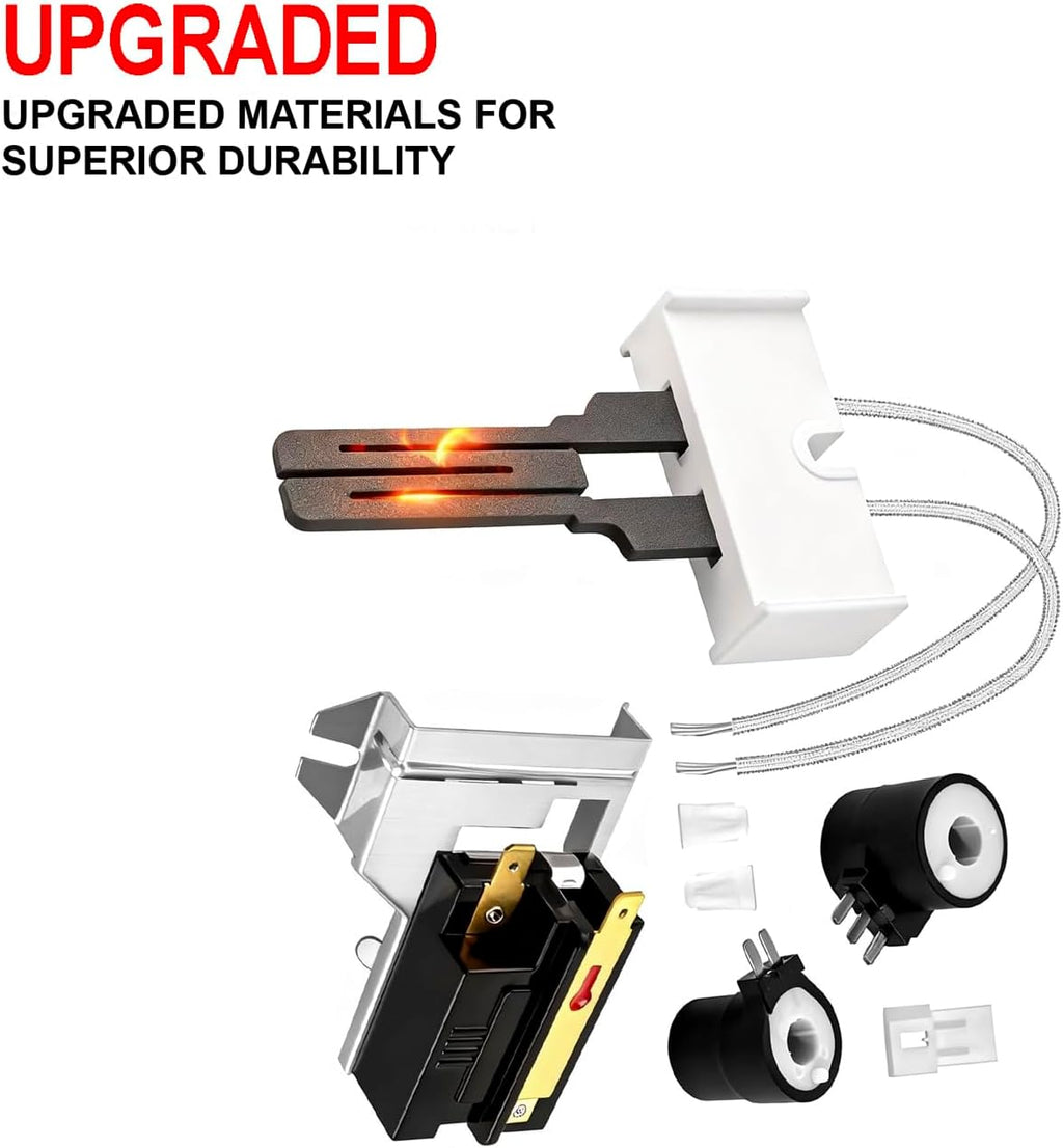 Upgraded Dryer Igniter Dryer Gas Valve Coil & Flame Sensor Replacement for Maytag MDG5500AWW MDG5600AWW MDG7600AWW MDG8600AWW MGD4500MW0 MGD4500TW0 MGD4500TW1 MGD5500FC0 MGD5500FW0 MGD5570TW0