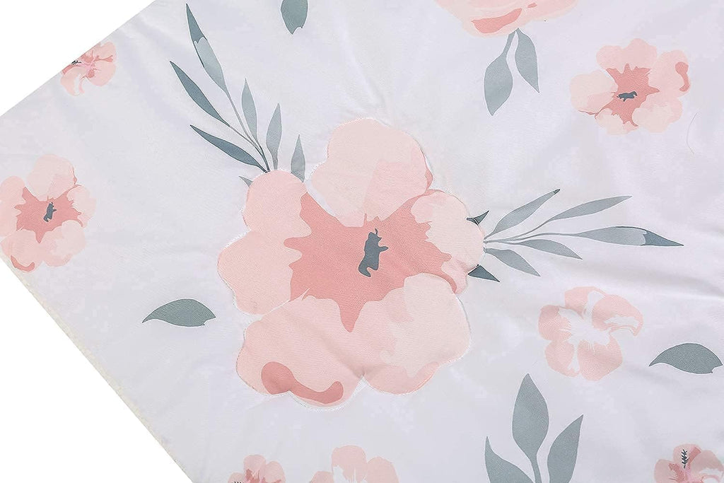 4-Piece Crib Bedding Set for Boy Girls, Includes Crib Skirt, Blanket, Crib Sheet & Diaper Bag, Baby Girl Crib Bedding