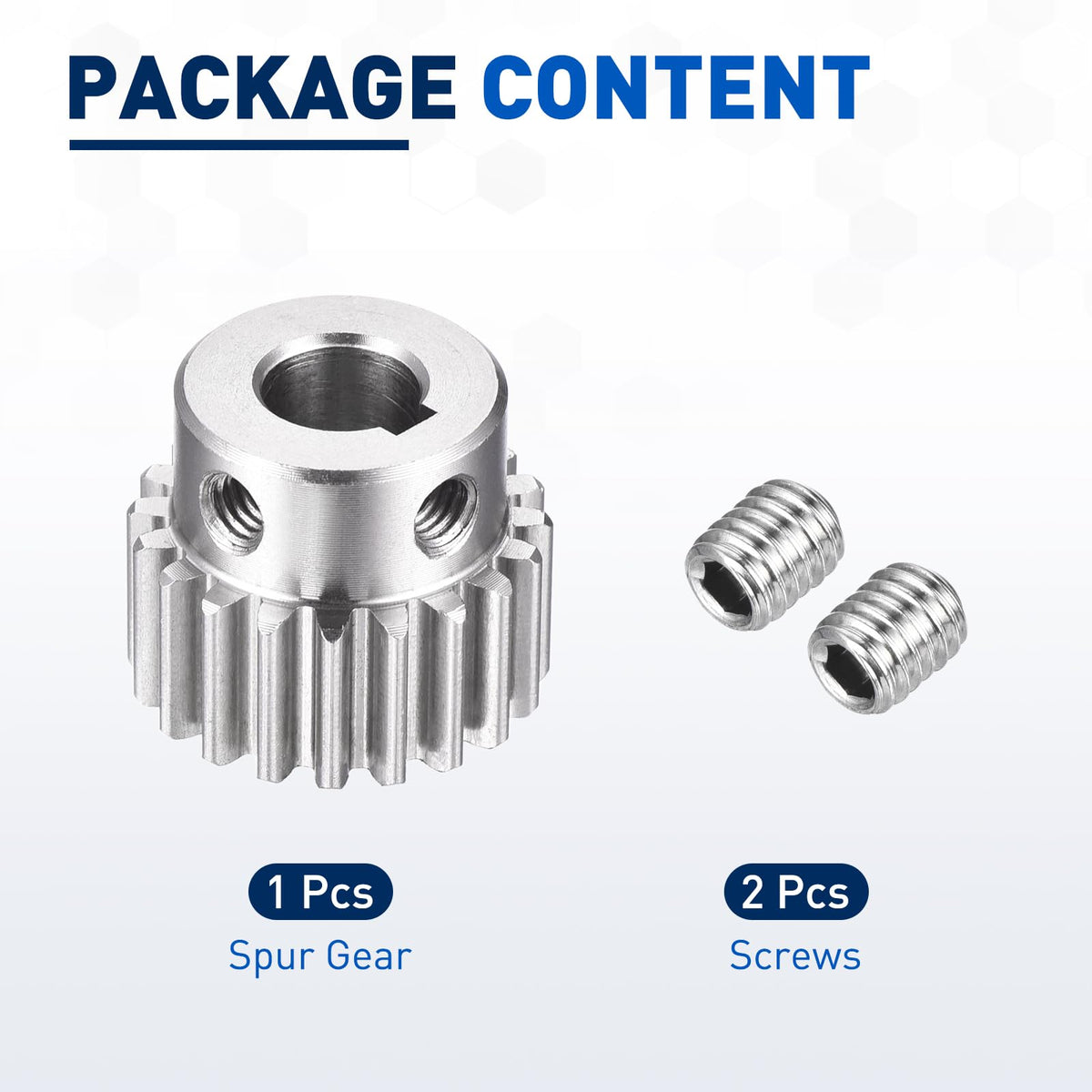 DTGN Spur Gear 1Mod 20 Teeth 10mm Thickness 8mm Bore 3x1.4mm Keyway