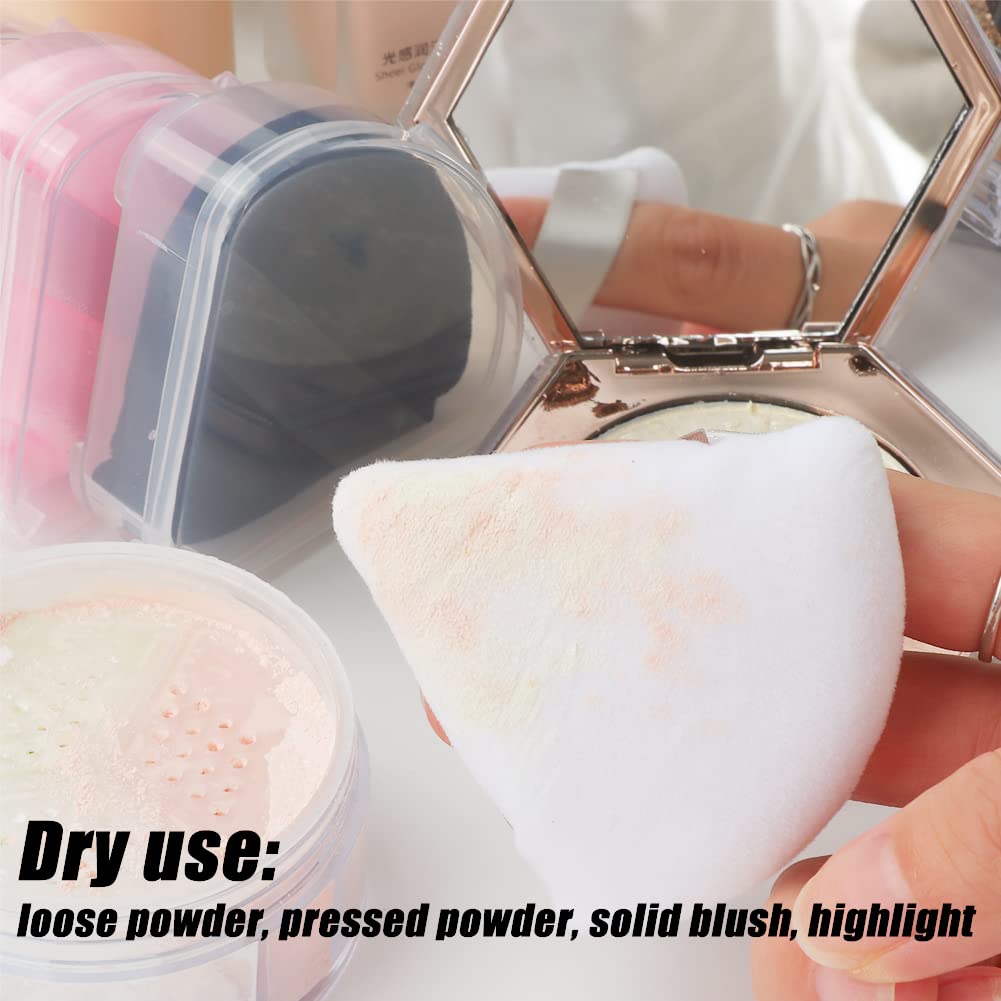 10Pcs Triangle Powder Puff Face Makeup,Setting,Black&Pink