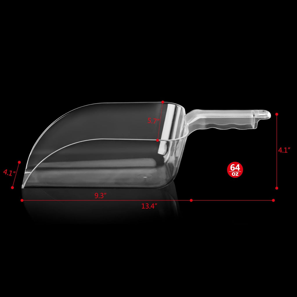 Polycarbonate Plastic Utility Ice Scoop, Clear, 64 oz
