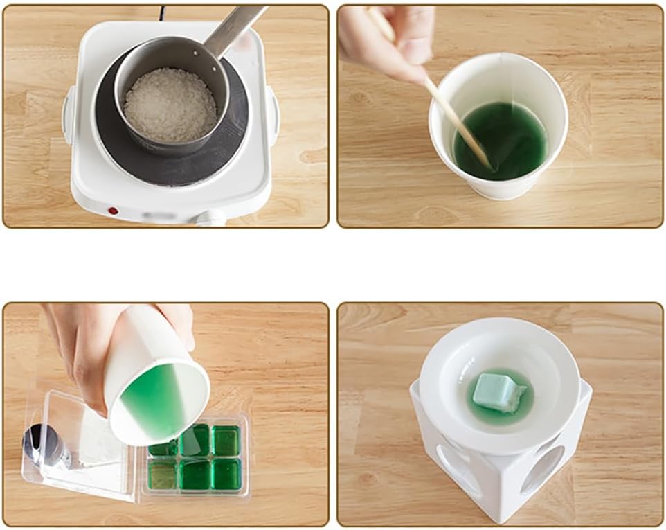 25 Pcs 6 Cavity Clear Plastic Wax Melt Molds Small Wax Melt Containers Wax Melt Cube Trays Square Wax Molds Clamshell