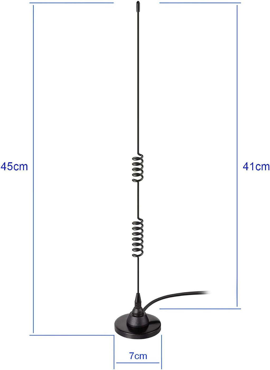 Mobile Ham Radio Antenna Dual Band VHF UHF 136-174MHz 400-520MHz | Magnetic Base PL259 Male Antenna for BTECH ICOM