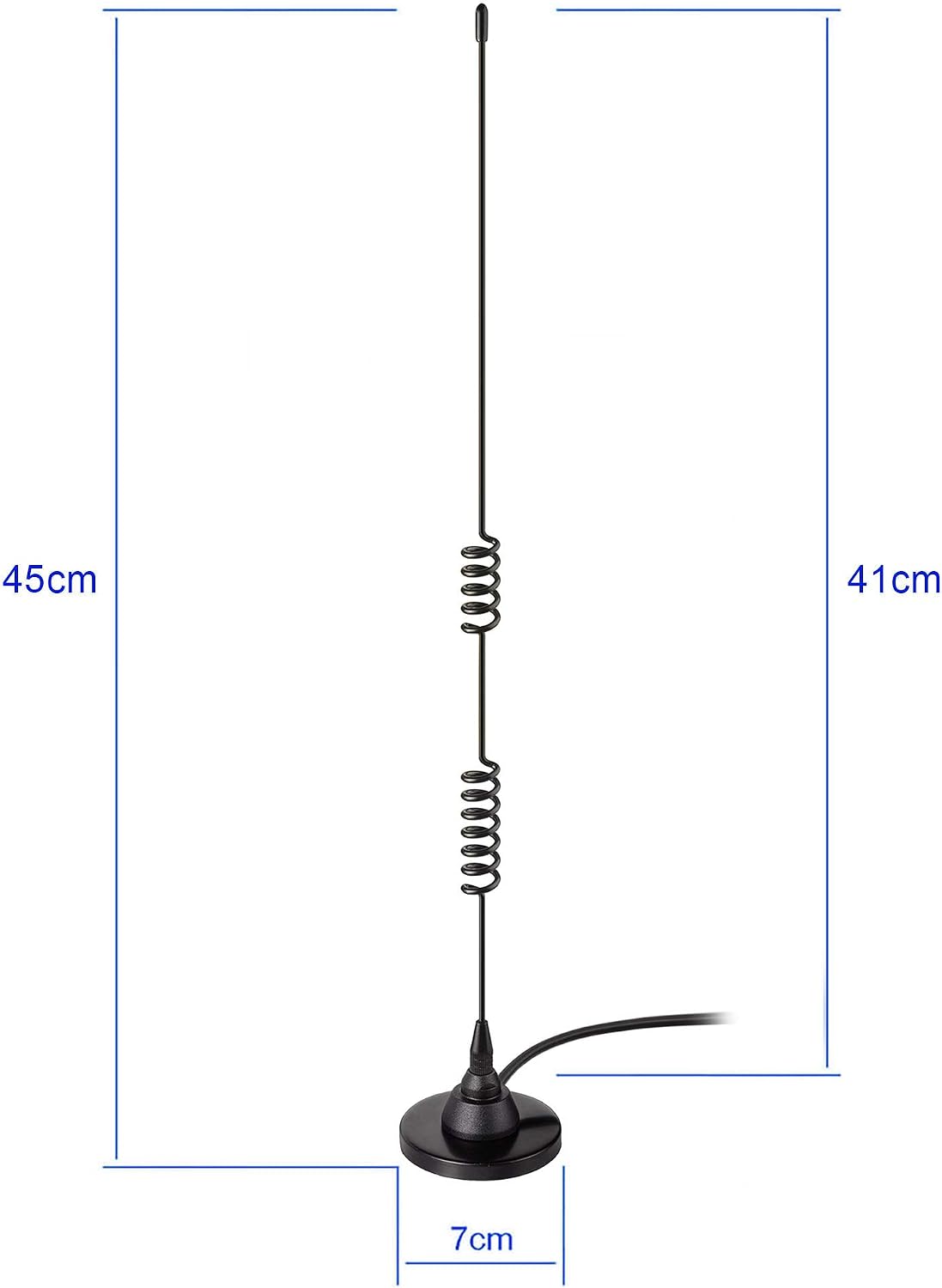 Mobile Ham Radio Antenna Dual Band VHF UHF 136-174MHz 400-520MHz | Magnetic Base PL259 Male Antenna for BTECH ICOM