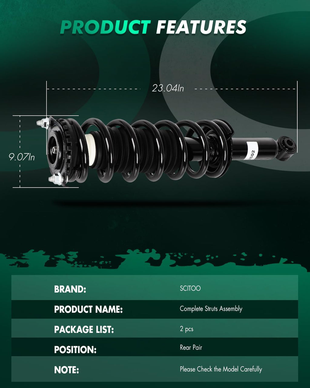 SCITOO Rear Complete Struts Assembly Fits 2005-2009 for Subaru Outback