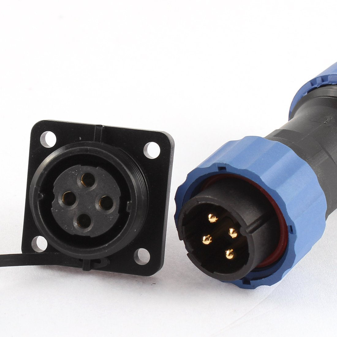 uxcell SD20 20mm 4 Pin 4P Square Waterproof Aviation Cable Connector Socket
