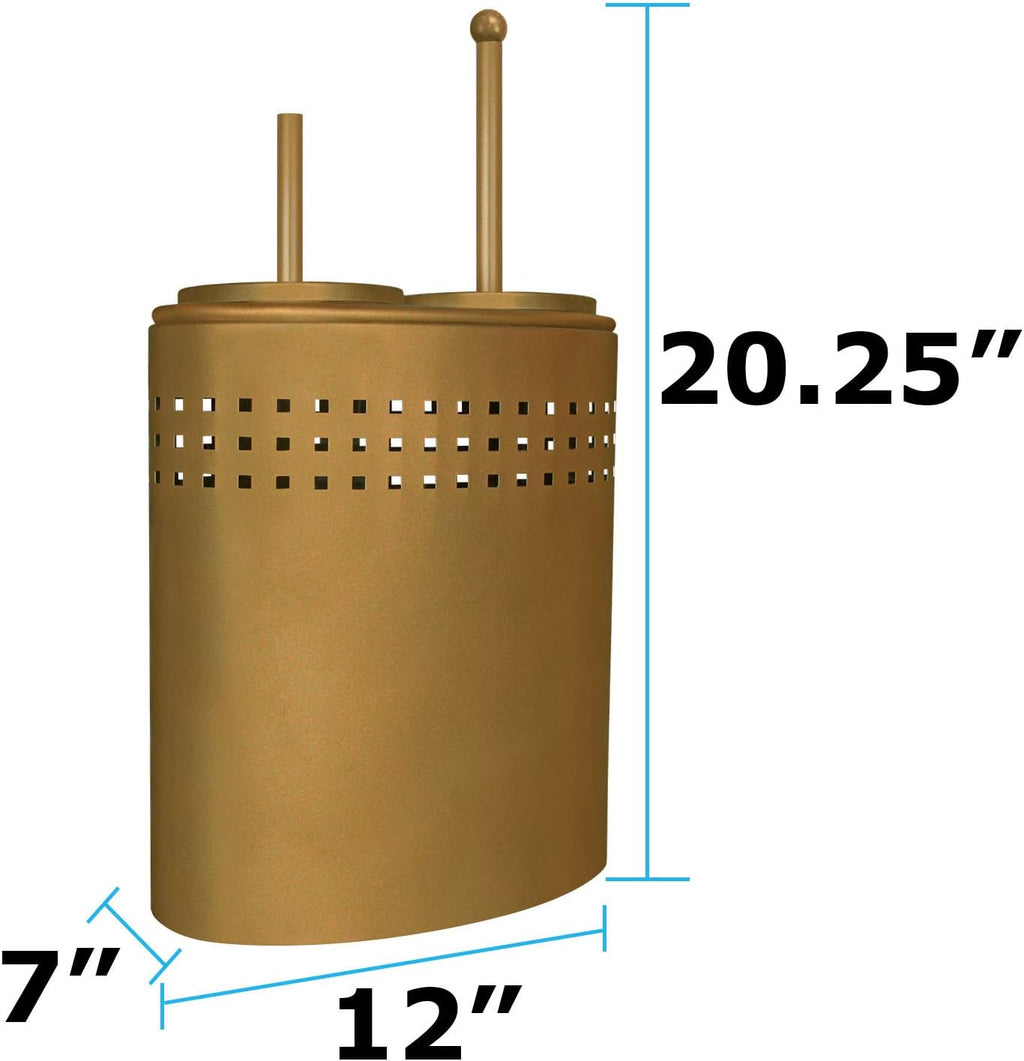 Toilet Brush and Plunger Set with Holder, Modern Gold Bathroom Accessories Toilet Plunger and Toilet Bowl Brush Combo