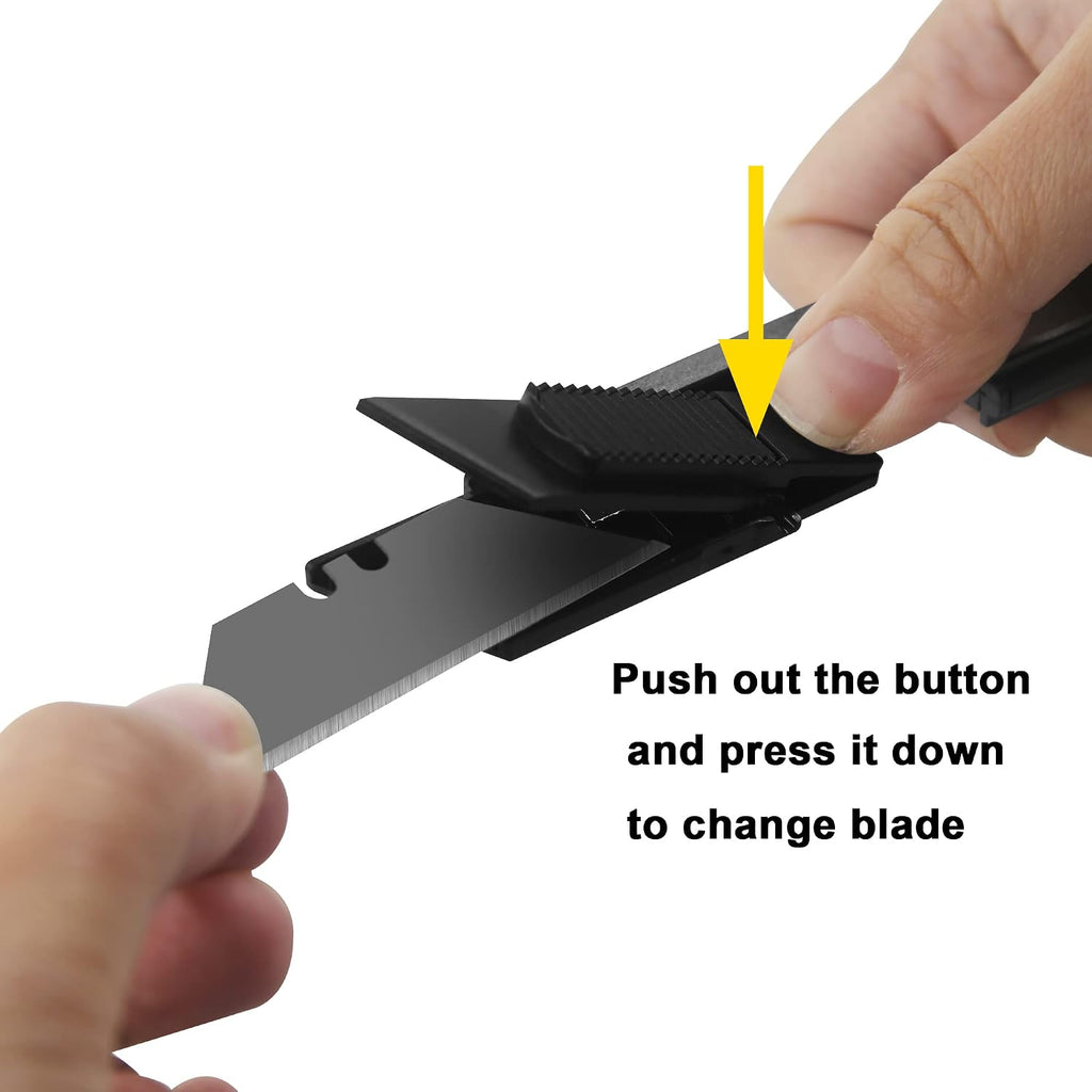 Auto-retractable Safety Box Cutter, Aluminum Alloy Utility Knife Self-retracting, 2-Pack