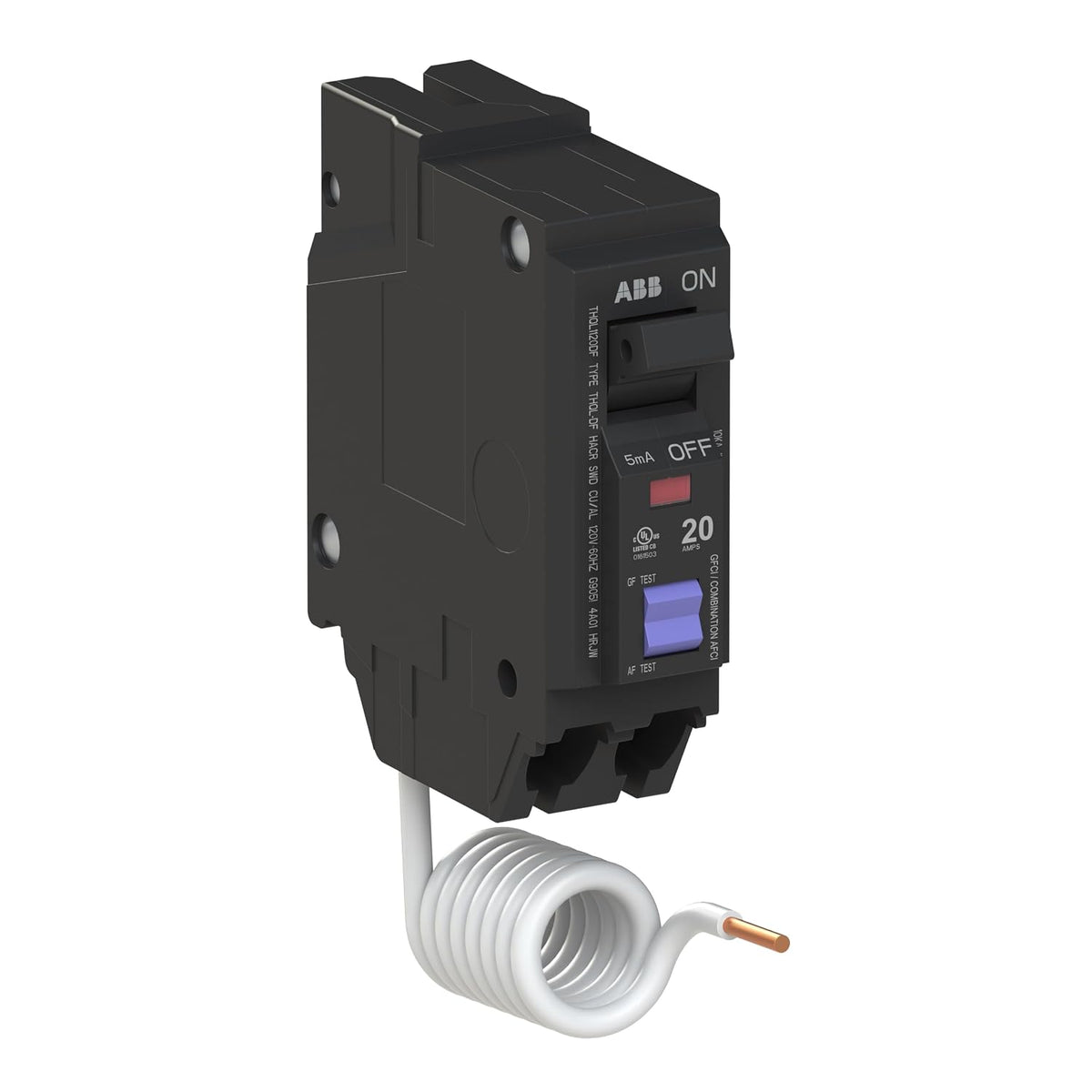 ABB Q-Line THQL1120DF • Dual Function Circuit Breaker • 20 Amp Single Pole