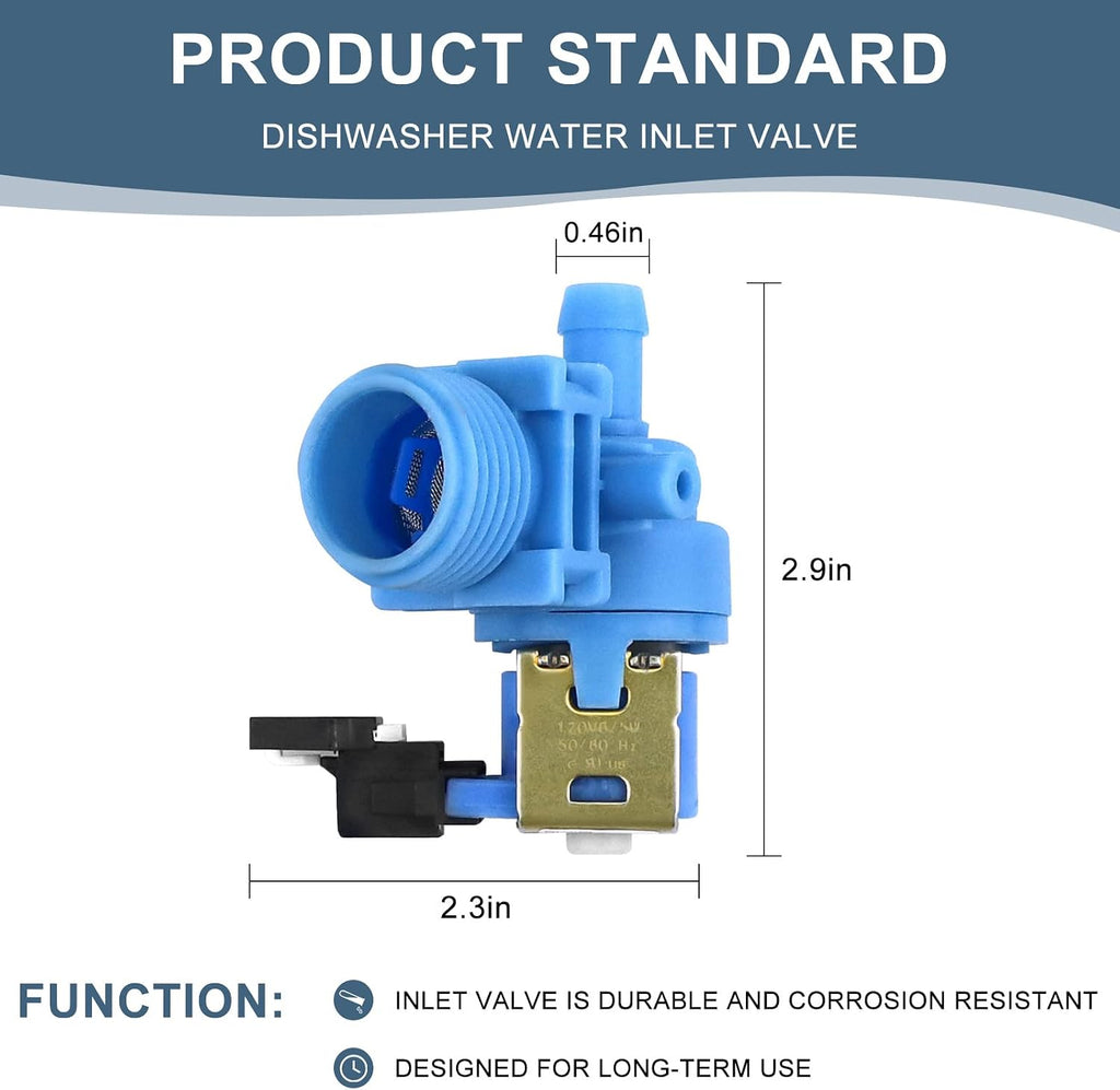 W10648041 Water Inlet Valve W10327249 Fit for Whirl-pool Dishwasher