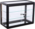 24" W x 18" H x 12" D Black Aluminum Tempered Glass Countertop Display Case - Durabletable Top Display Case,Clear