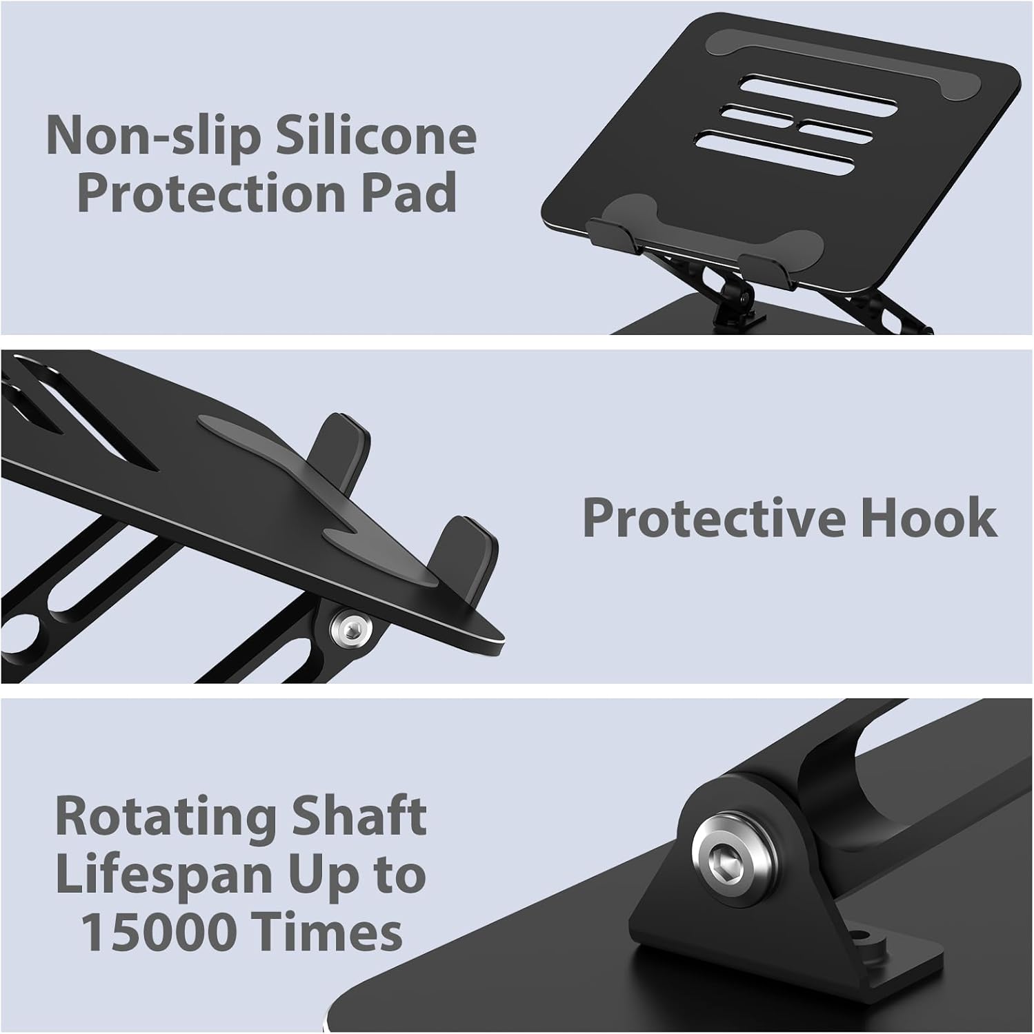 Adjustable Laptop Stand for Desk, Metal Foldable Laptop Riser Holder, Portable Desktop Book Stands, Ventilated