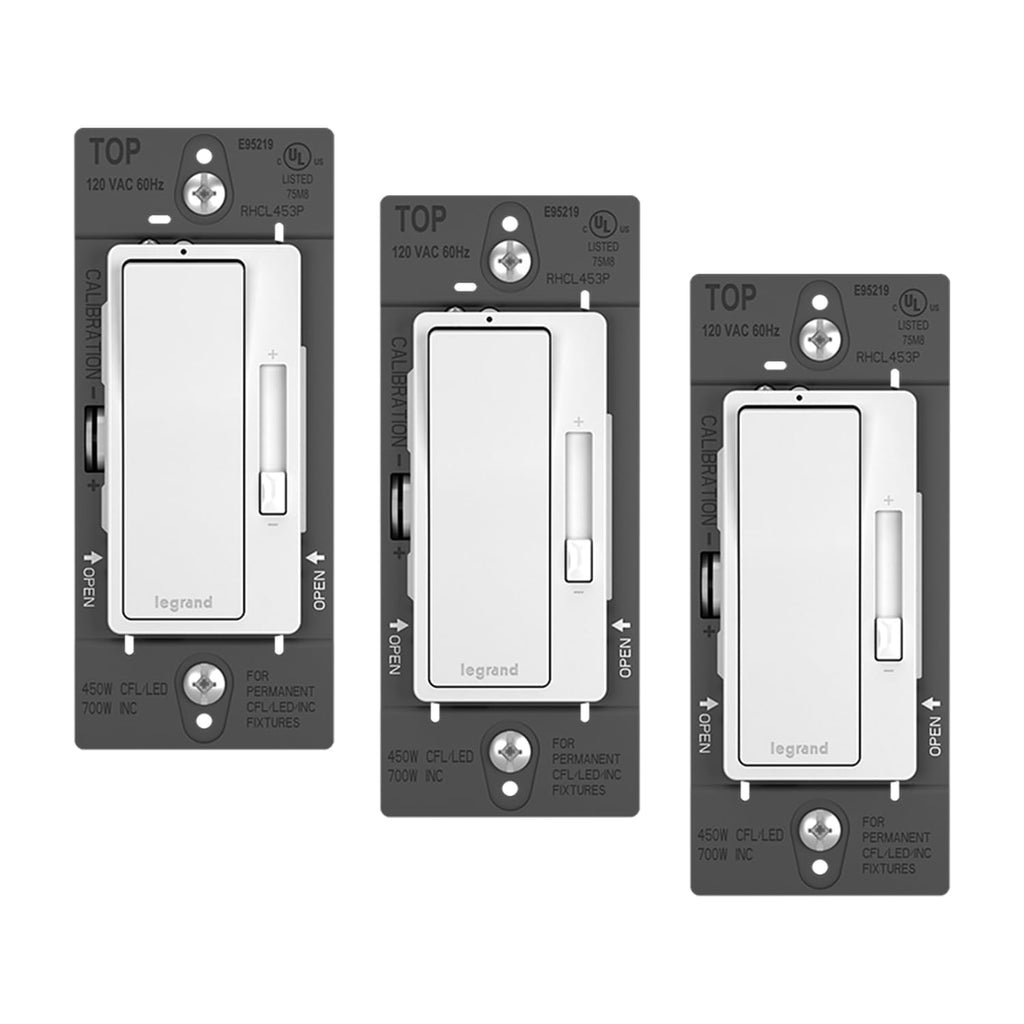 Legrand Radiant 450W LED Dimmer Light Switch 3-Way Rocker White 3-Pack