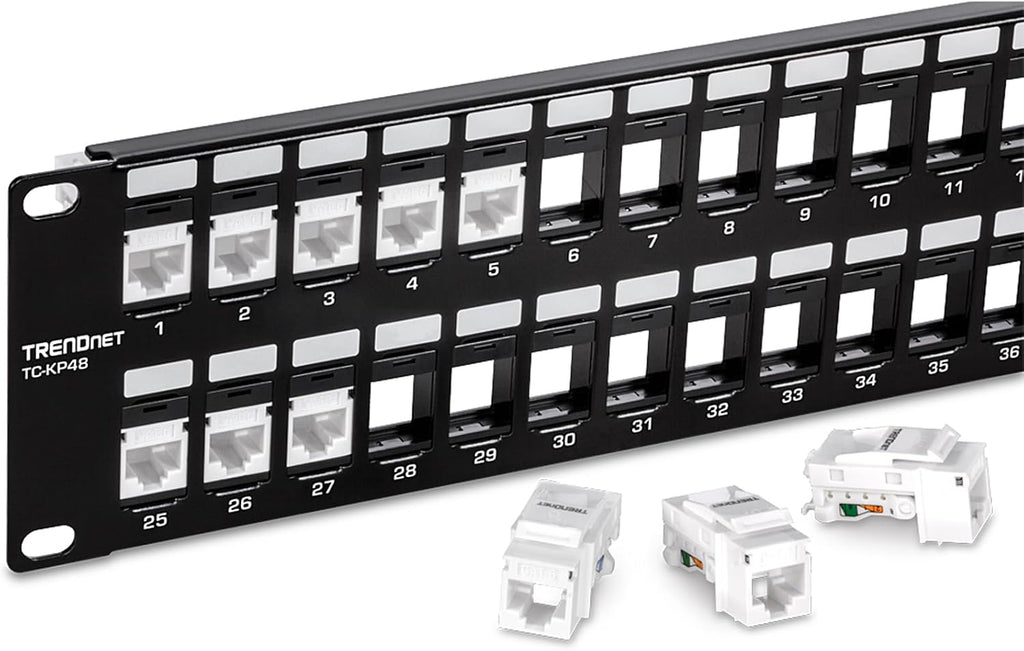TRENDnet 48-Port Blank Keystone 2U HD Patch Panel, TC-KP48