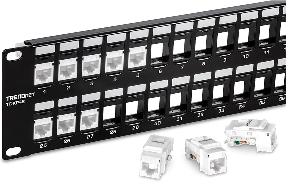 TRENDnet 48-Port Blank Keystone 2U HD Patch Panel, TC-KP48