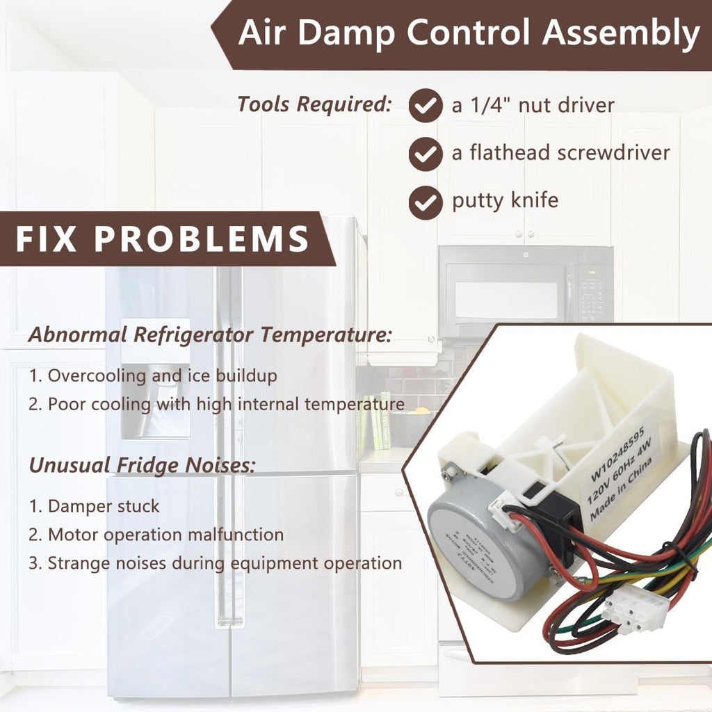 W10248595 Air Damper Control Assembly for Refrigerator